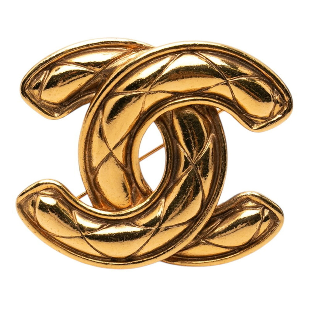 Chanel Coco Mark Brooch, Gold Plated, Women's CHANEL